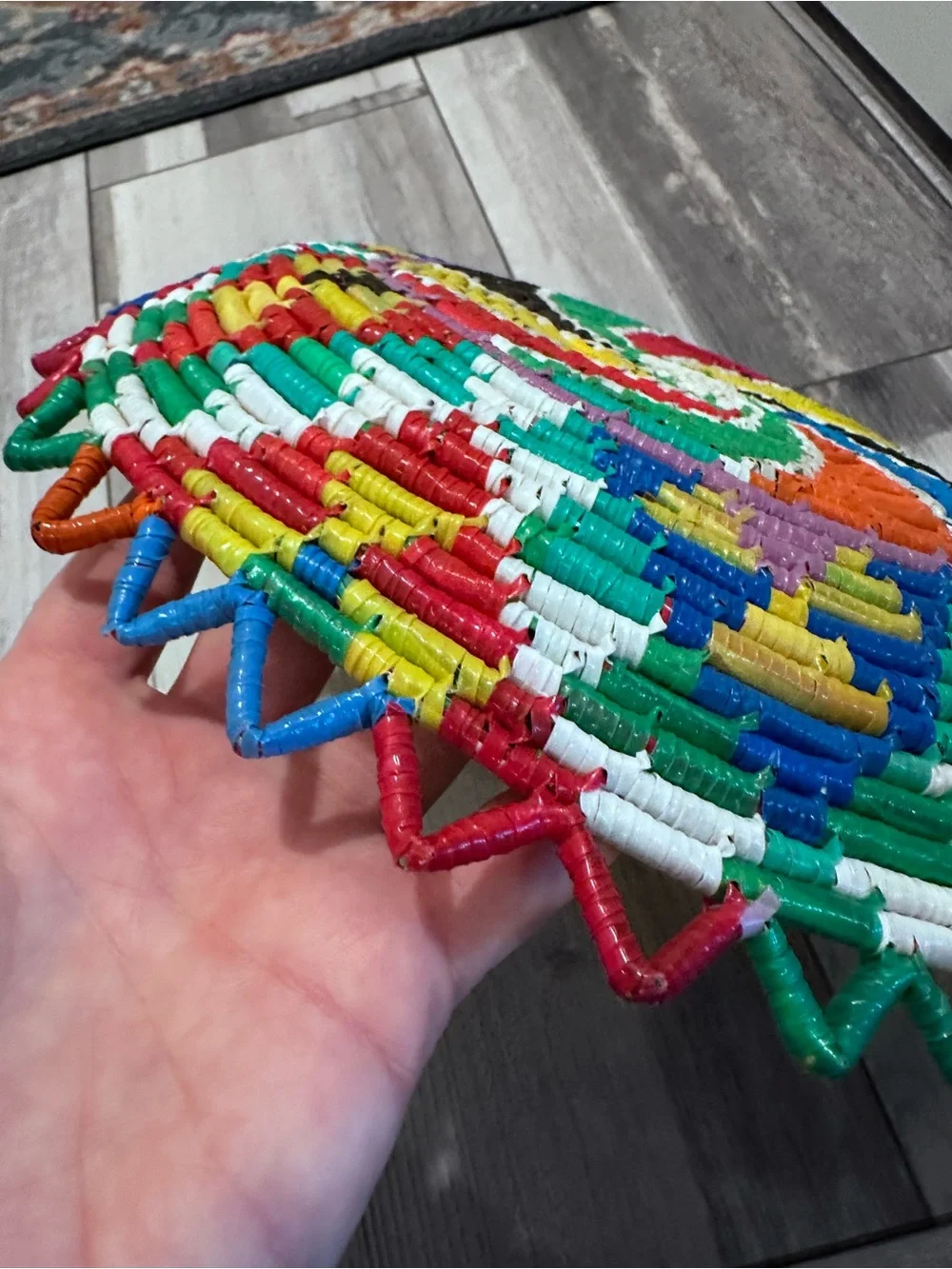 Jordanian heritage Colorful Woven Decorative Basket